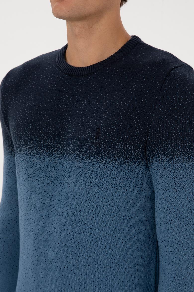 Erkek Regular Fit Bisiklet Yaka Lacivert Kazak - 50307871005