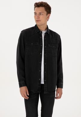 Erkek Siyah Jean Gömlek - 50308330014
