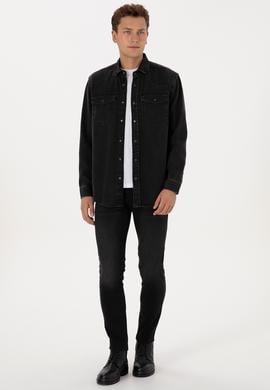 Erkek Siyah Jean Gömlek - 50308330014
