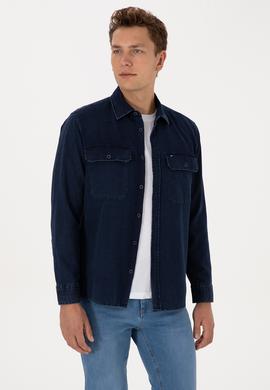 Erkek Lacivert Uzun Kollu Gömlek - 50308275019