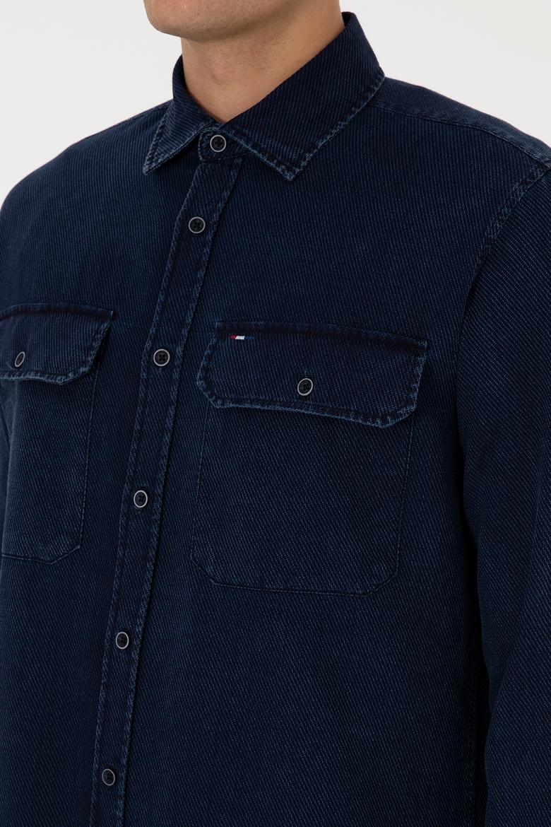 Erkek Lacivert Uzun Kollu Gömlek - 50308275019