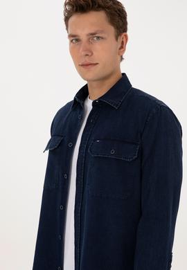 Erkek Lacivert Uzun Kollu Gömlek - 50308275019