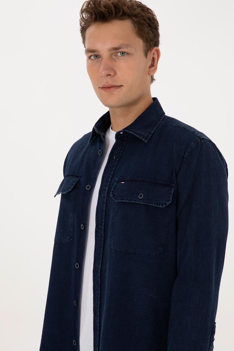 Erkek Lacivert Uzun Kollu Gömlek - 50308275019