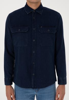 Erkek Lacivert Uzun Kollu Gömlek - 50308275019