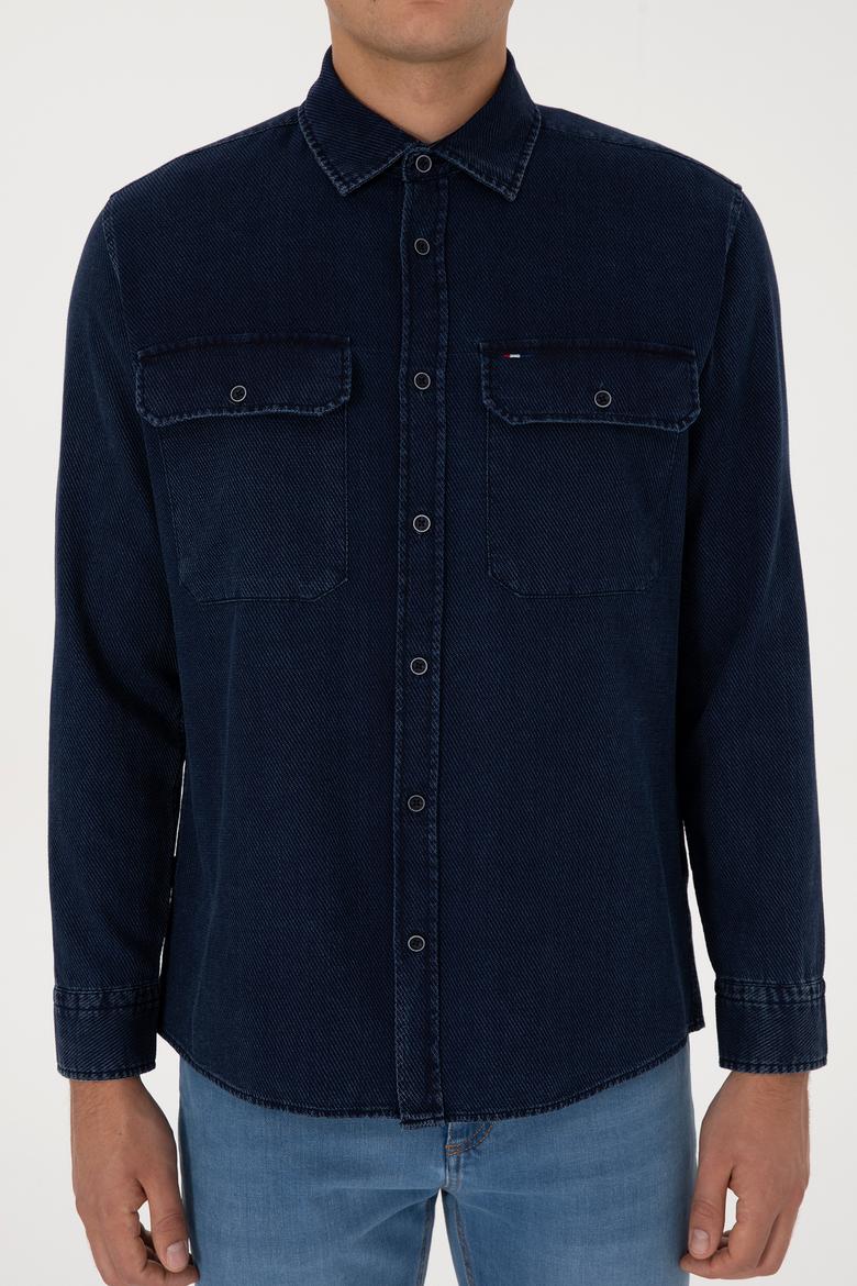 Erkek Lacivert Uzun Kollu Gömlek - 50308275019