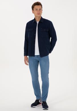 Erkek Lacivert Uzun Kollu Gömlek - 50308275019