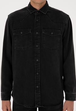 Erkek Siyah Jean Gömlek - 50308330014