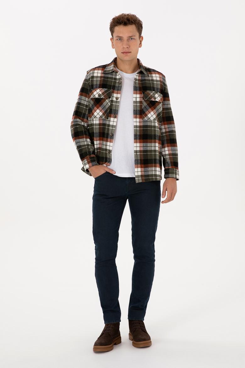 Erkek Bakır  Ekoseli  Uzun Kollu Siyah Gömlek - 50308564004