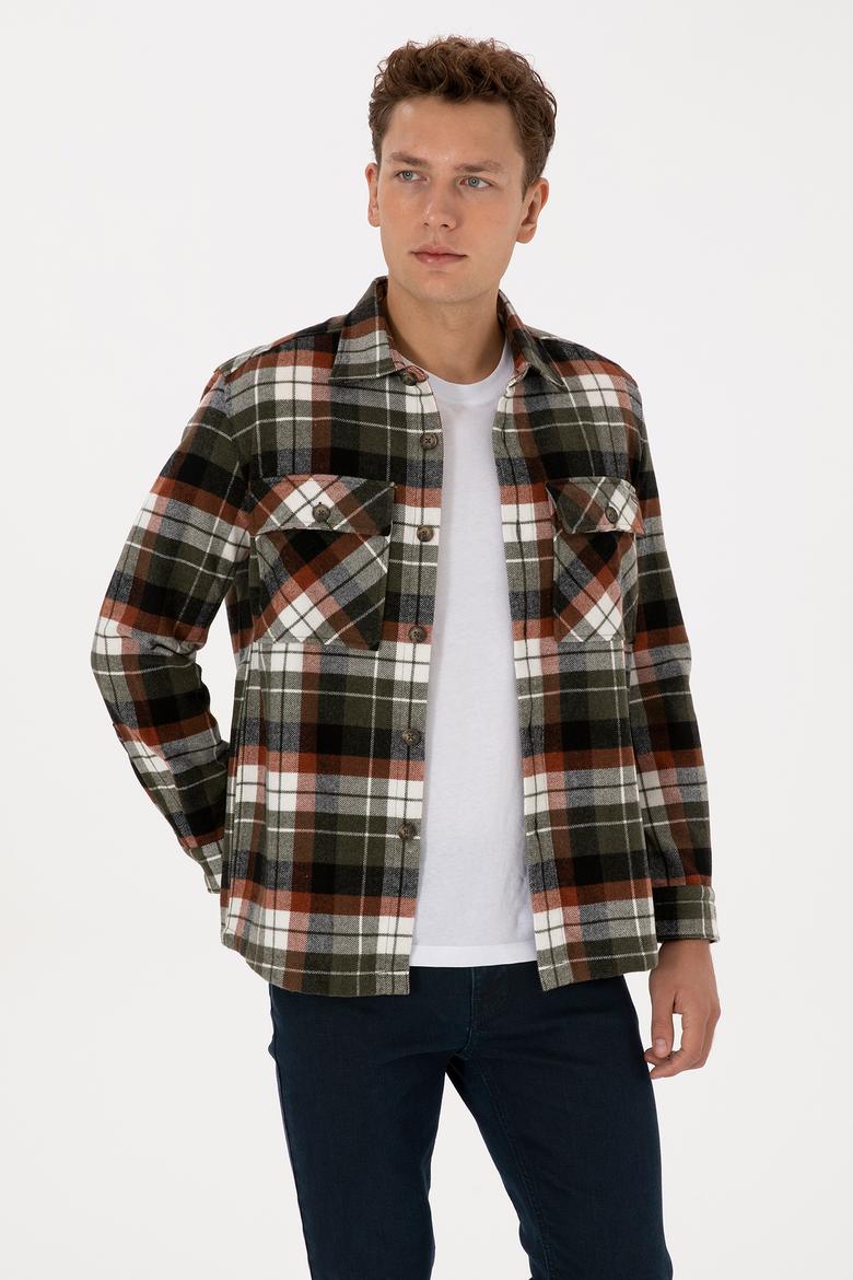 Erkek Bakır  Ekoseli  Uzun Kollu Siyah Gömlek - 50308564004