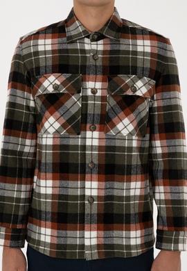 Erkek Bakır  Ekoseli  Uzun Kollu Siyah Gömlek - 50308564004