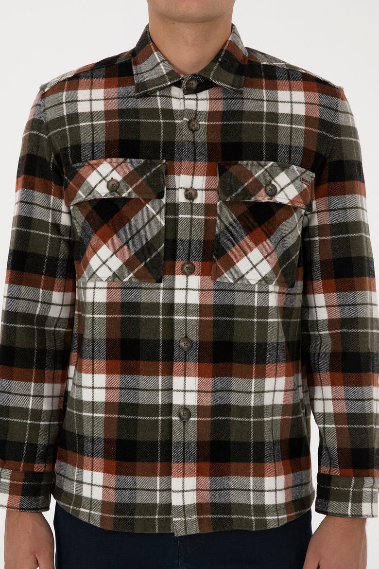 Erkek Bakır  Ekoseli  Uzun Kollu Siyah Gömlek - 50308564004