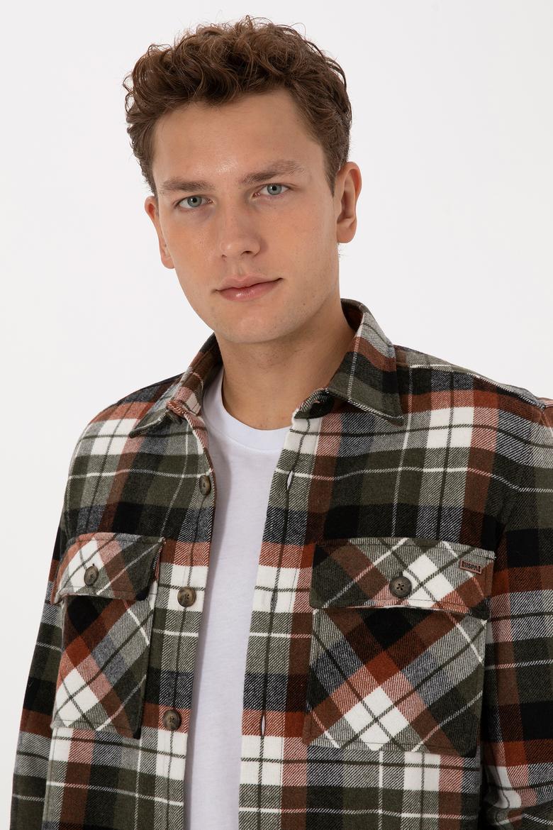 Erkek Bakır  Ekoseli  Uzun Kollu Siyah Gömlek - 50308564004