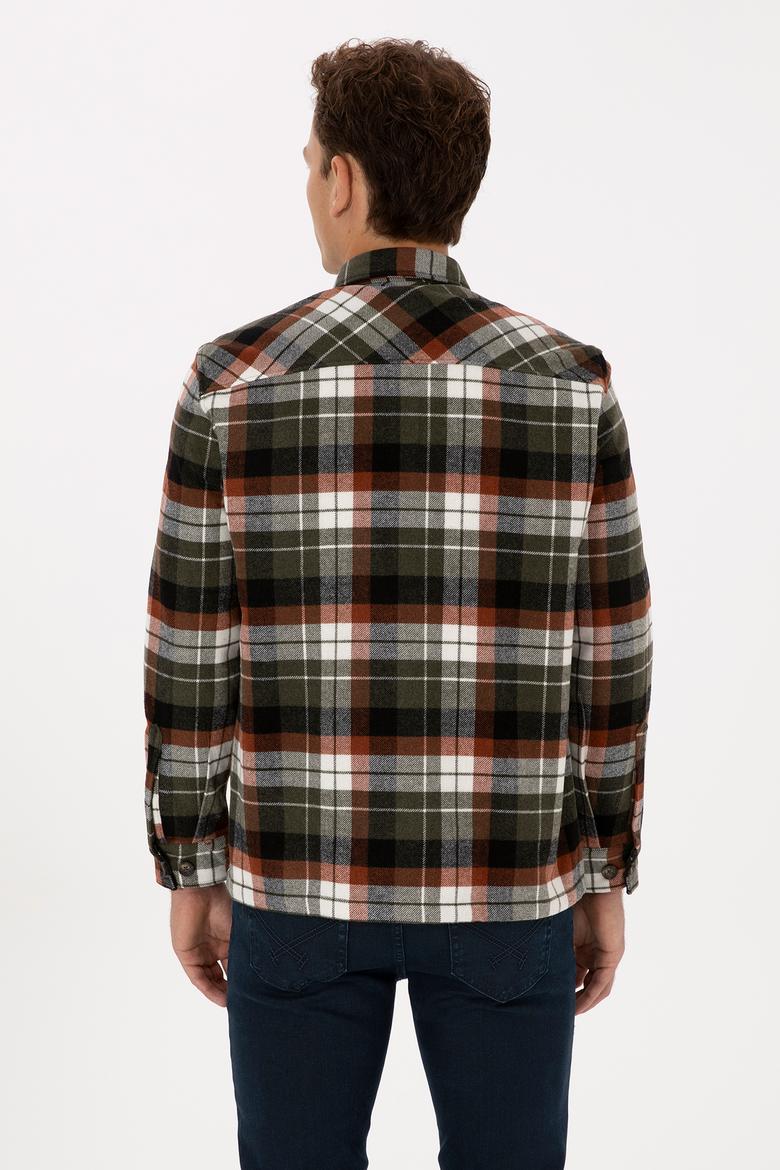 Erkek Bakır  Ekoseli  Uzun Kollu Siyah Gömlek - 50308564004