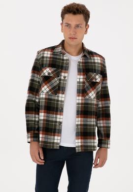 Erkek Bakır  Ekoseli  Uzun Kollu Siyah Gömlek - 50308564004