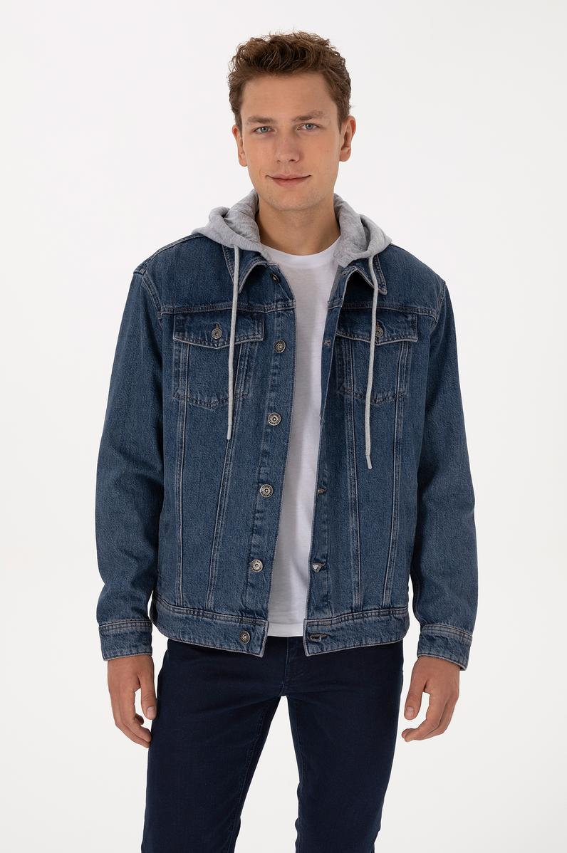 Erkek Koyu Mavi Jean Gömlek