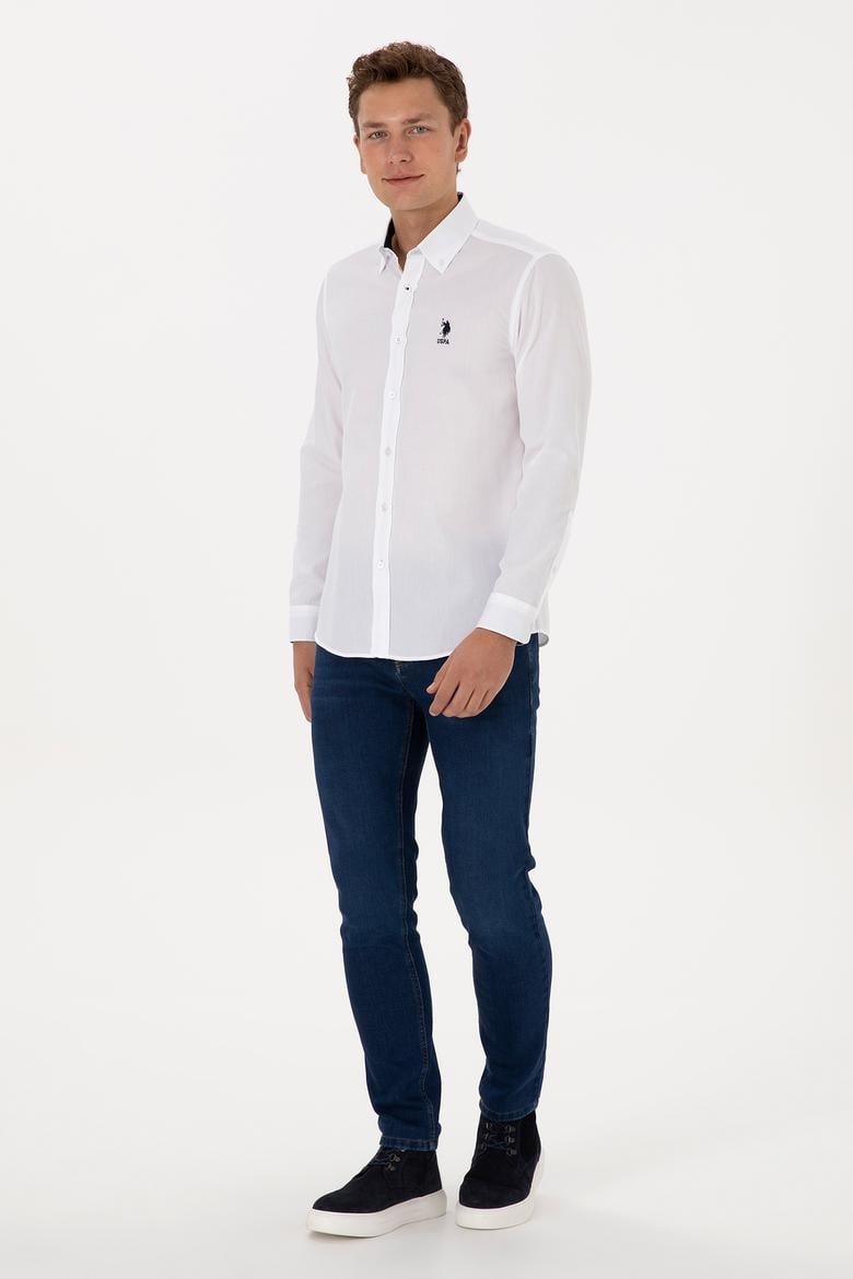 Erkek Beyaz Uzun Kollu Gömlek - 50308524035