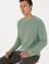 Erkek Comfort Fit Bisiklet Yaka Yeşil Melanj Basic Kazak