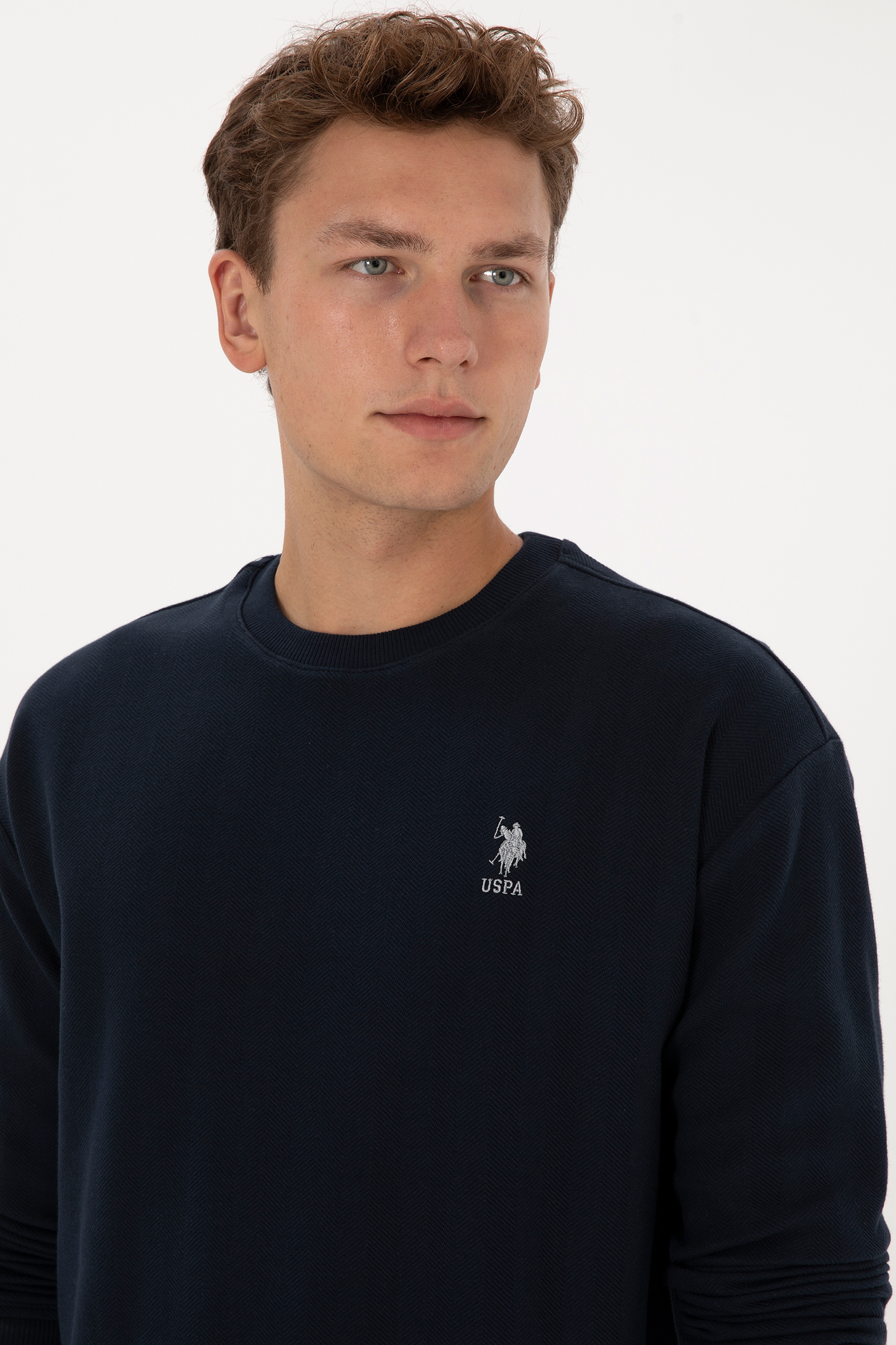 Erkek Comfort Fit Bisiklet Yaka Lacivert Sweatshirt