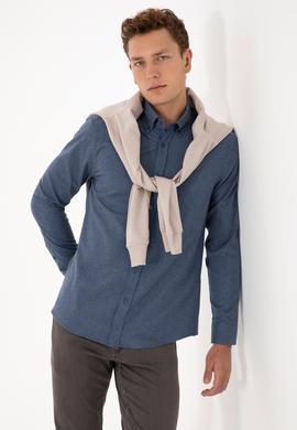 Erkek Açık Lacivert Uzun Kollu Gömlek - 50308584012