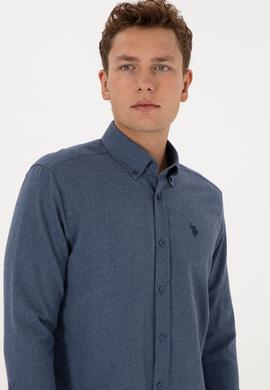 Erkek Açık Lacivert Uzun Kollu Gömlek - 50308584012