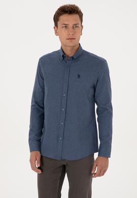 Erkek Açık Lacivert Uzun Kollu Gömlek - 50308584012