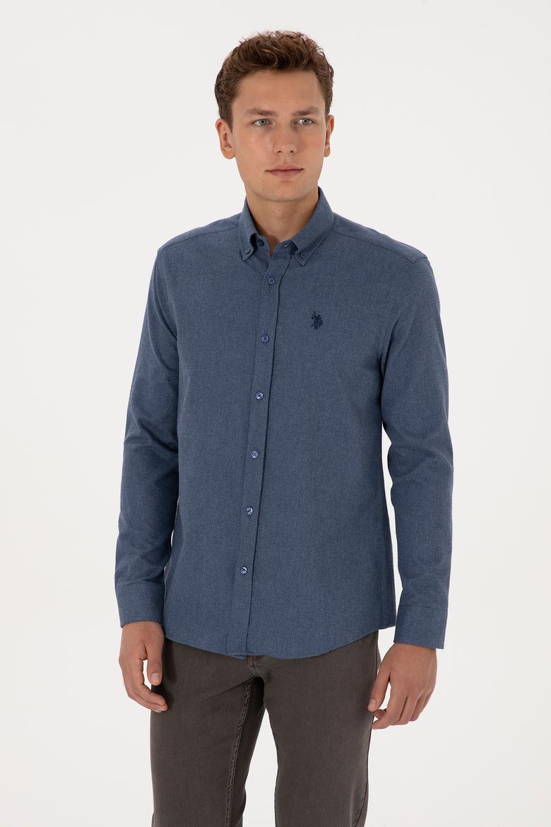 Erkek Açık Lacivert Uzun Kollu Gömlek - 50308584012