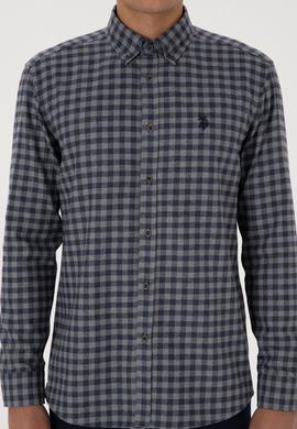 Erkek Lacivert Uzun Kollu Kareli Gömlek - 50308526024