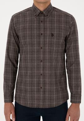 Erkek Kahverengi Uzun Kollu Gömlek - 50308555024