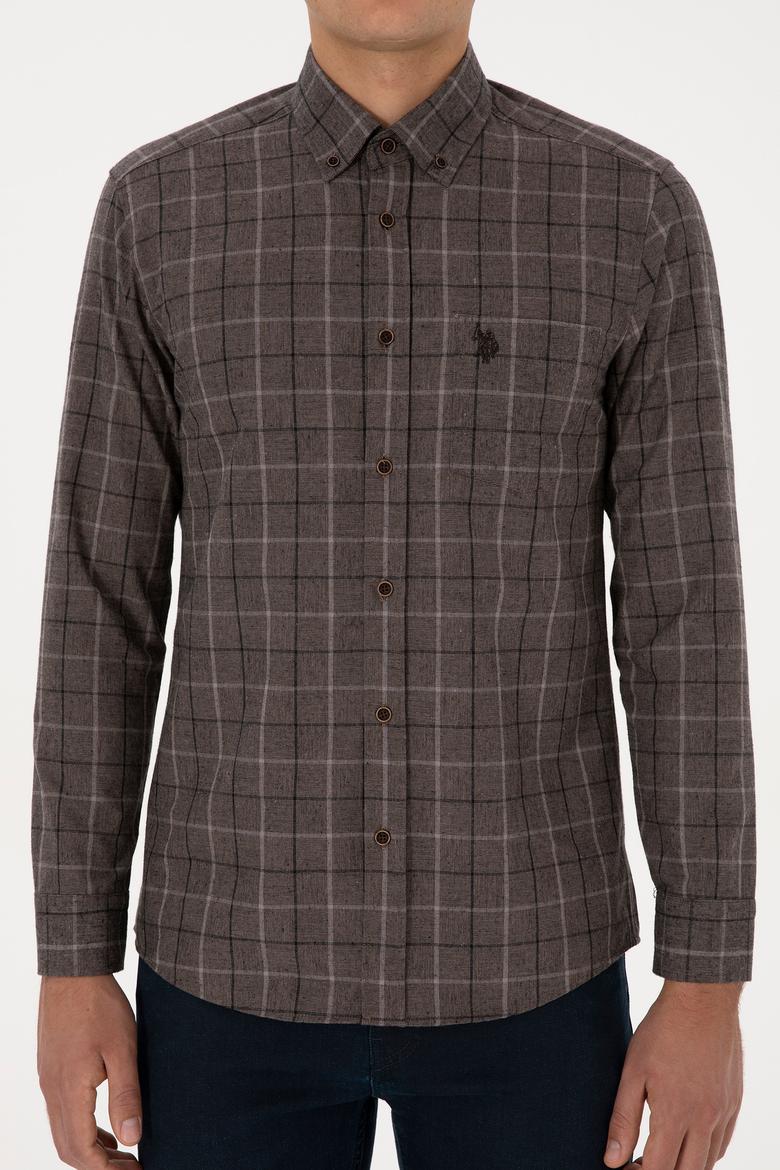 Erkek Kahverengi Uzun Kollu Gömlek - 50308555024