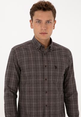 Erkek Kahverengi Uzun Kollu Gömlek - 50308555024