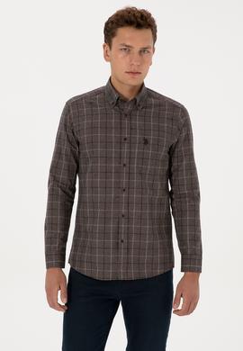 Erkek Kahverengi Uzun Kollu Gömlek - 50308555024