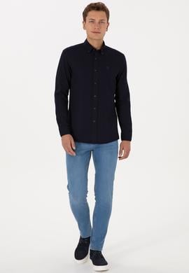 Erkek Lacivert Uzun Kollu Gömlek - 50308611014