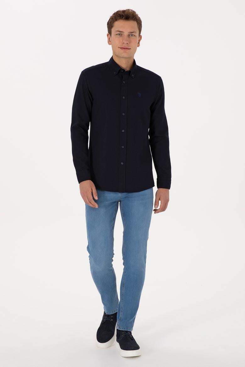 Erkek Lacivert Uzun Kollu Gömlek - 50308611014