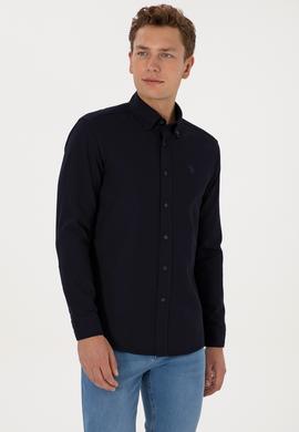 Erkek Lacivert Uzun Kollu Gömlek - 50308611014