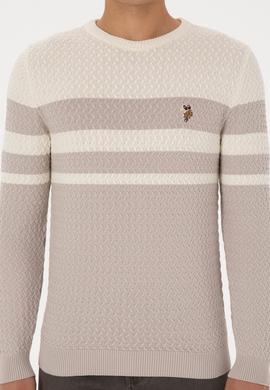 Erkek Slim Fit Bisiklet Yaka Taş Kazak - 50308460008