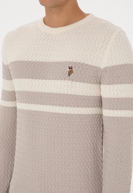 Erkek Slim Fit Bisiklet Yaka Taş Kazak - 50308460008