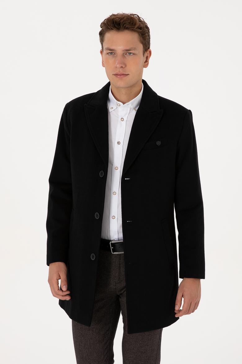 Erkek Siyah Kaşe Kaban - 50311635029