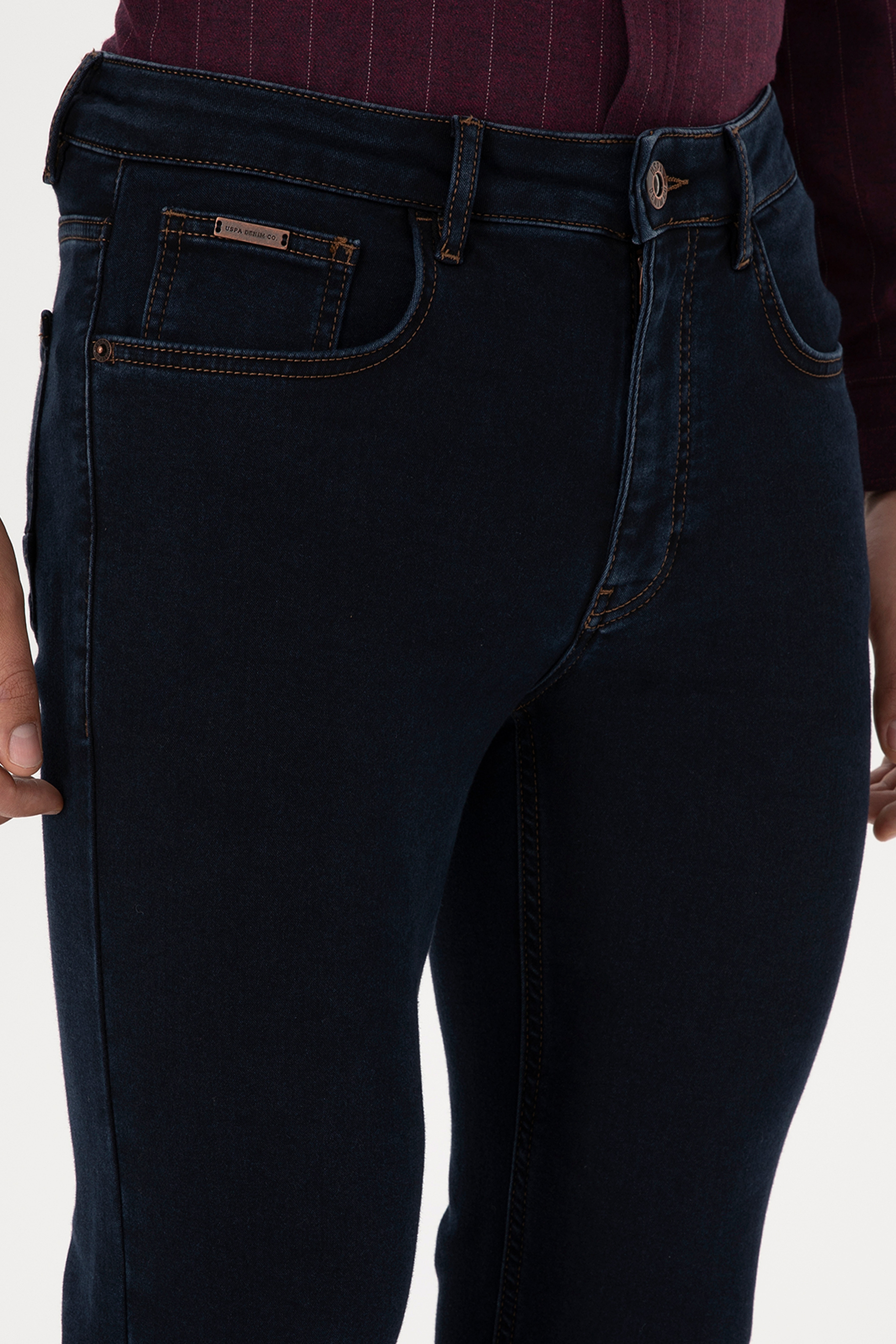 Erkek Koyu Mavi Slim Fit Jean Pantolon