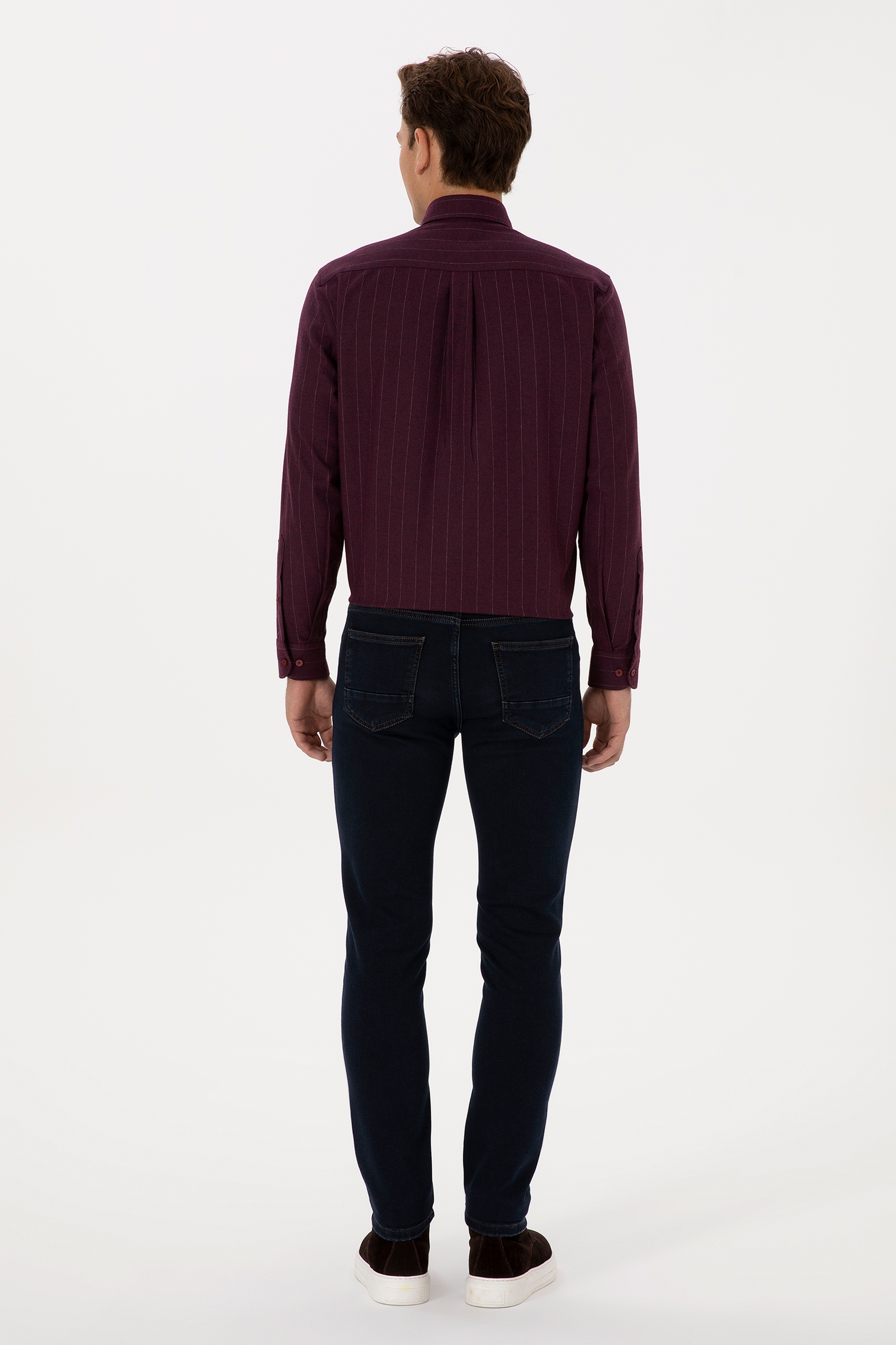 Erkek Koyu Mavi Slim Fit Jean Pantolon - Image 4