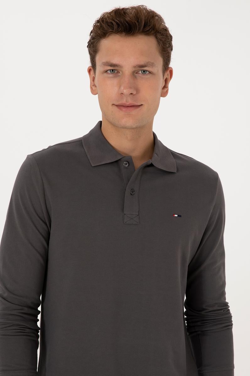 Erkek Gri Basic Sweatshirt