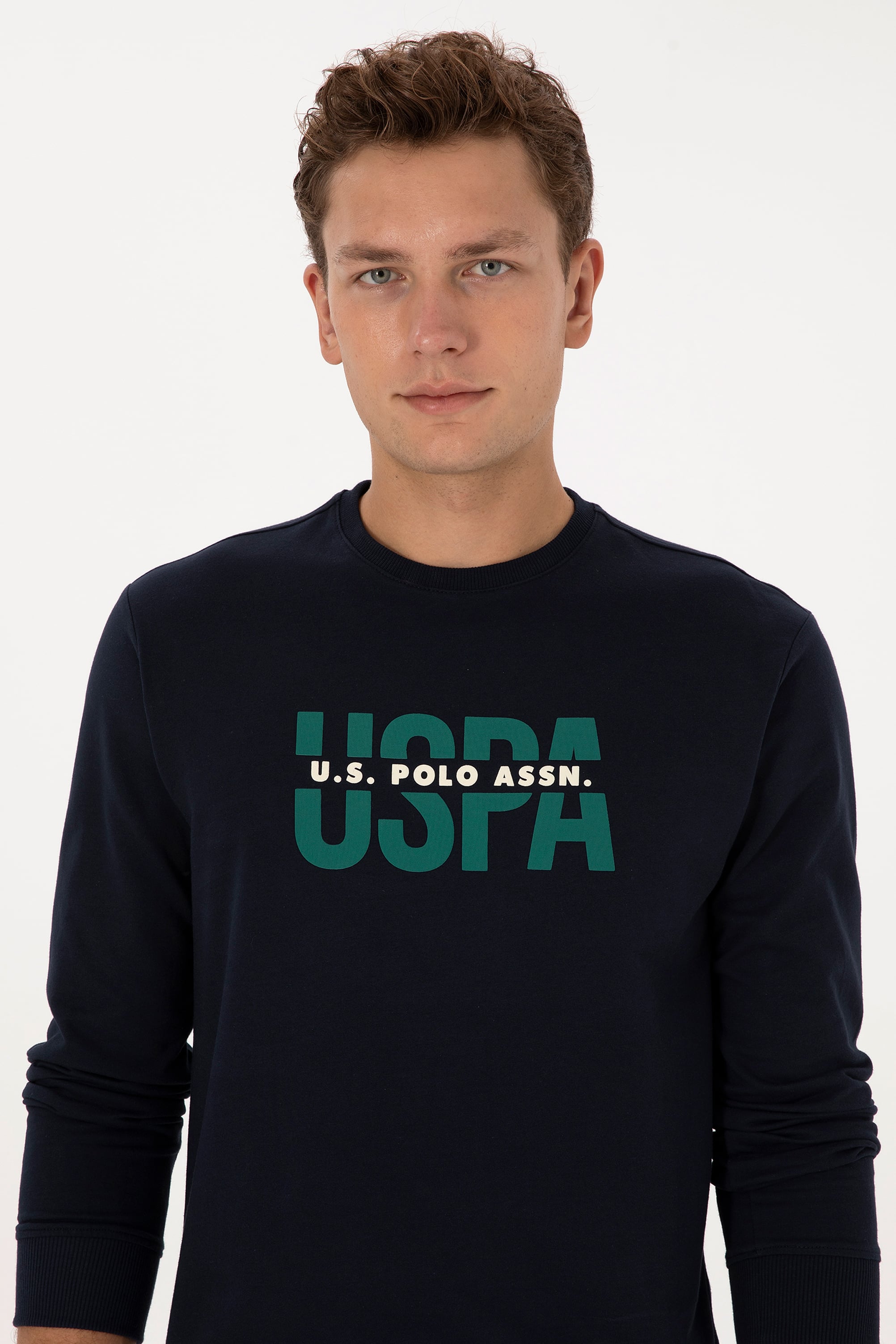 Erkek Regular Fit Bisiklet Yaka Lacivert Sweatshirt