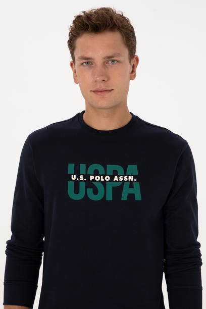 Erkek Regular Fit Bisiklet Yaka Lacivert Sweatshirt