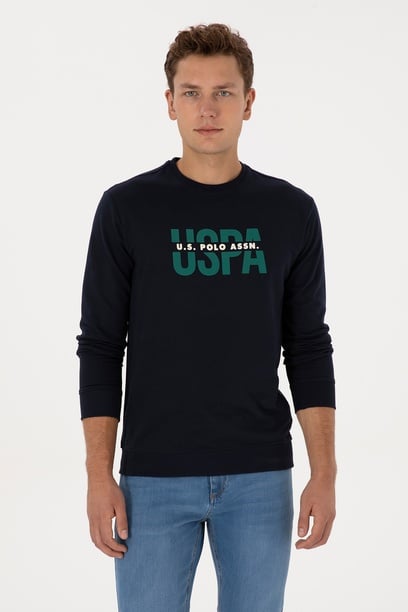 Erkek Regular Fit Bisiklet Yaka Lacivert Sweatshirt
