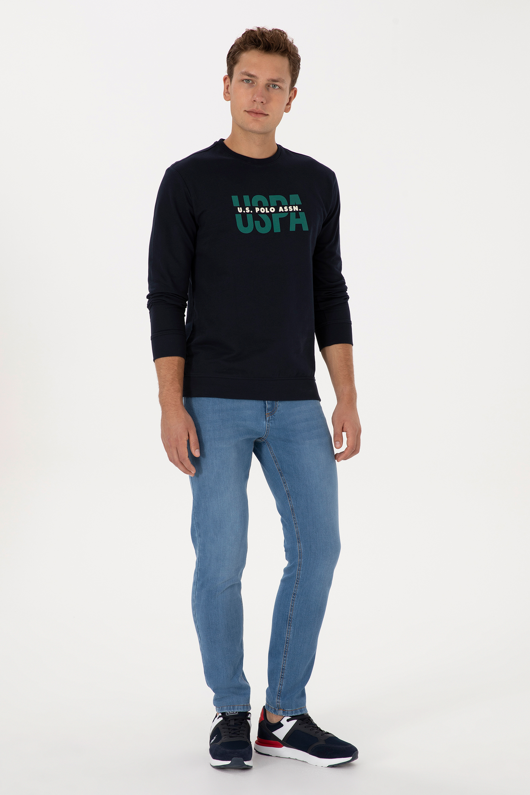 Erkek Regular Fit Bisiklet Yaka Lacivert Sweatshirt - Image 4