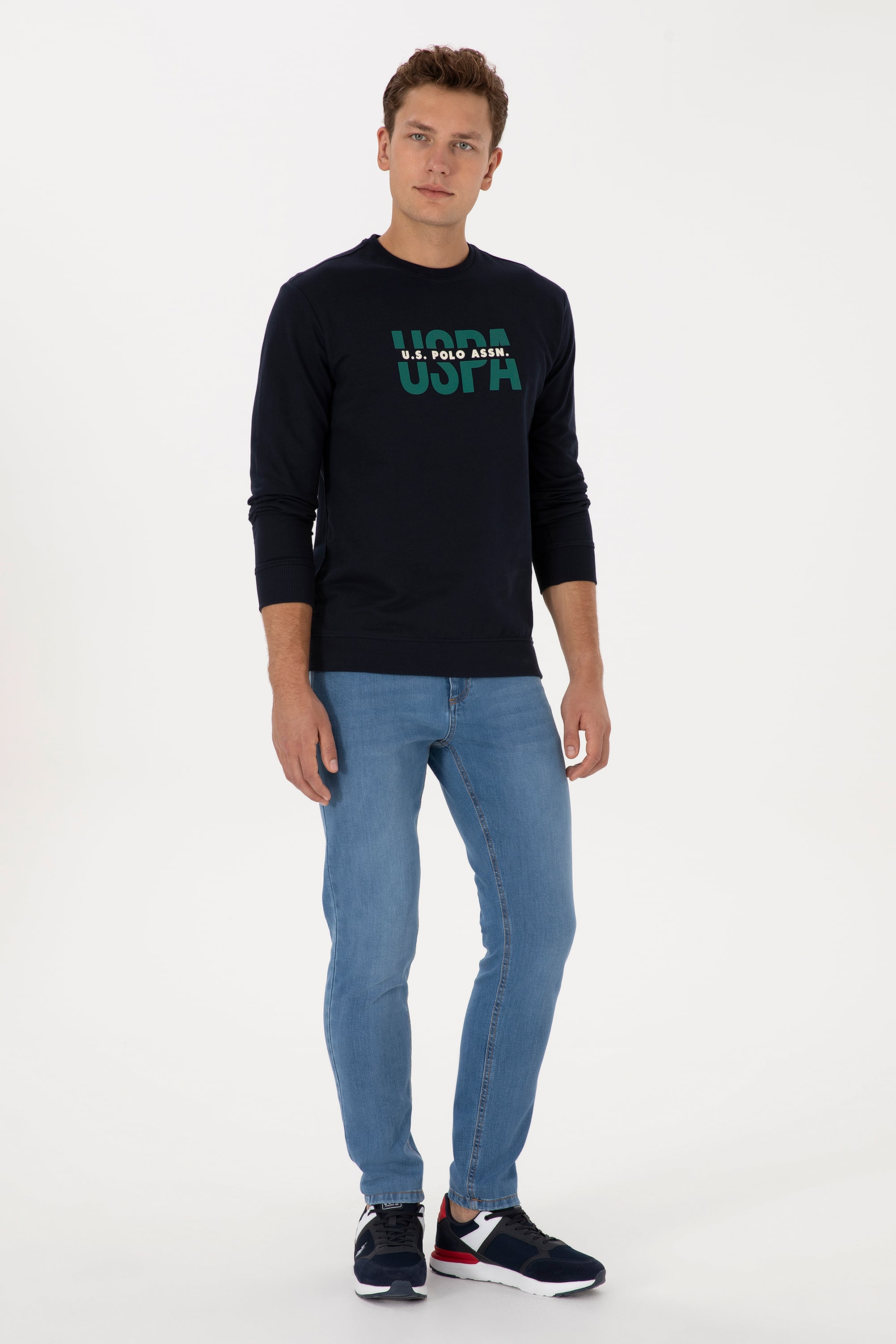 Erkek Regular Fit Bisiklet Yaka Lacivert Sweatshirt