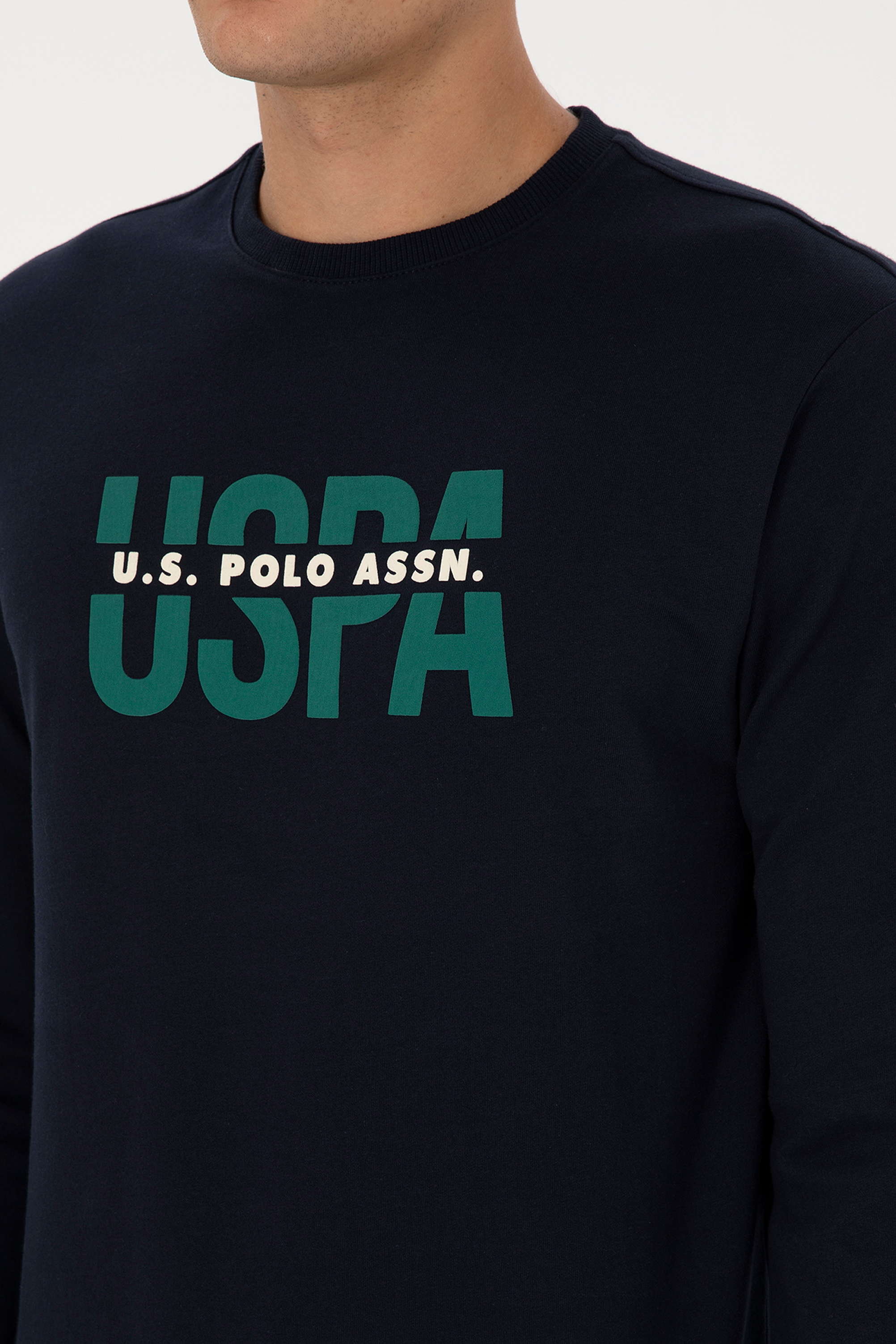 Erkek Regular Fit Bisiklet Yaka Lacivert Sweatshirt - Image 7