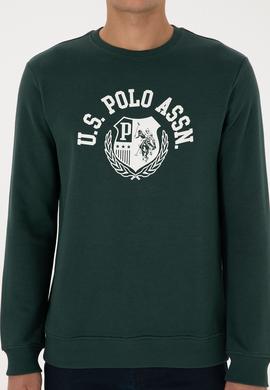 Erkek Regular Fit Bisiklet Yaka Koyu Yeşil Sweatshirt - 50308672021