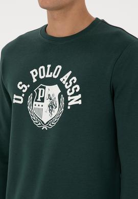 Erkek Regular Fit Bisiklet Yaka Koyu Yeşil Sweatshirt - 50308672021