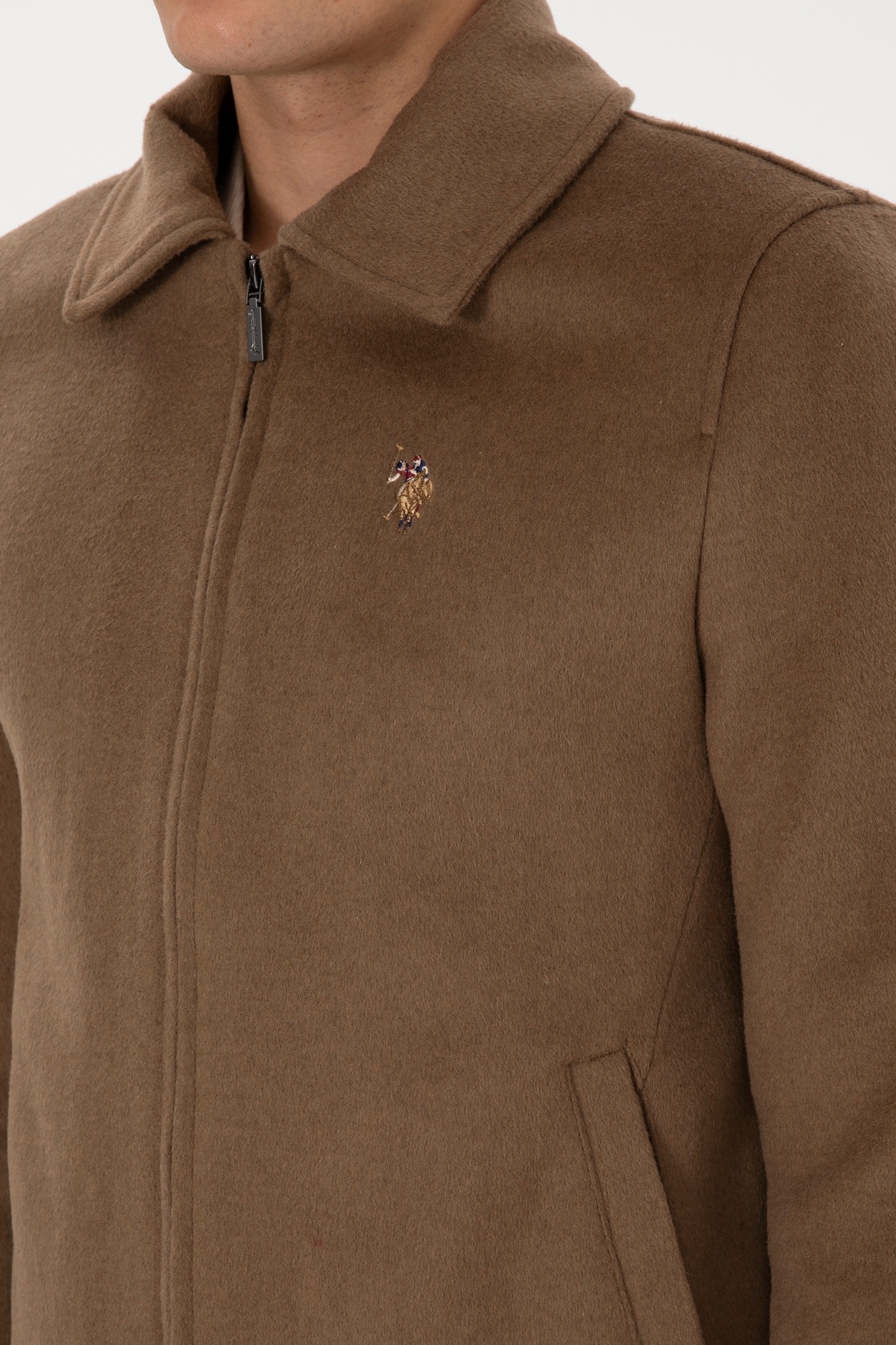 Erkek Camel Kaşe Mont