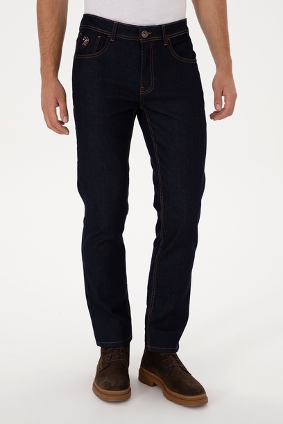 Erkek Koyu Mavi Straight Fit Jean Pantolon